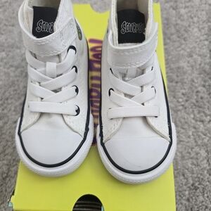 Converse Kids White High-Top Sneakers with Black Trim